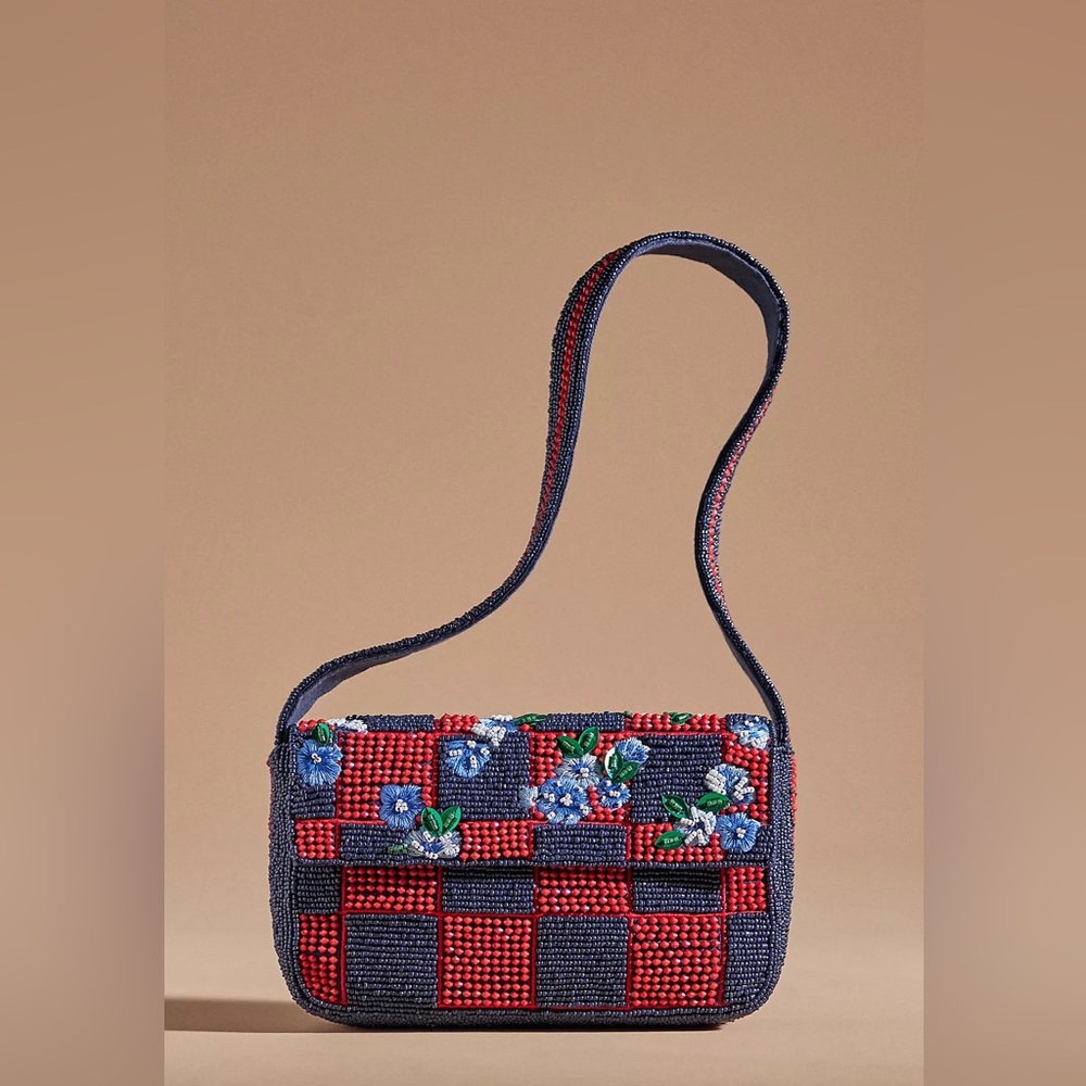 The Fiona Beaded Bag: Varsity Check Edition